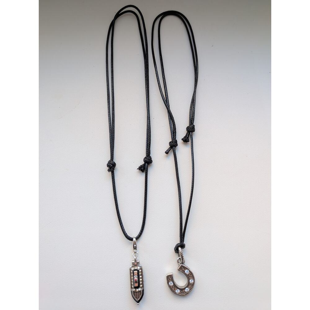 Brighton Set of 2 Pendant Necklace Cruise Ship & Good Luck Horseshoe Charm